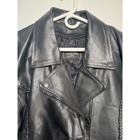 Milwaukee Black Leather Women's L Motorcycle Pocket Jacket With Zip Out Lining - Picture 3 of 16